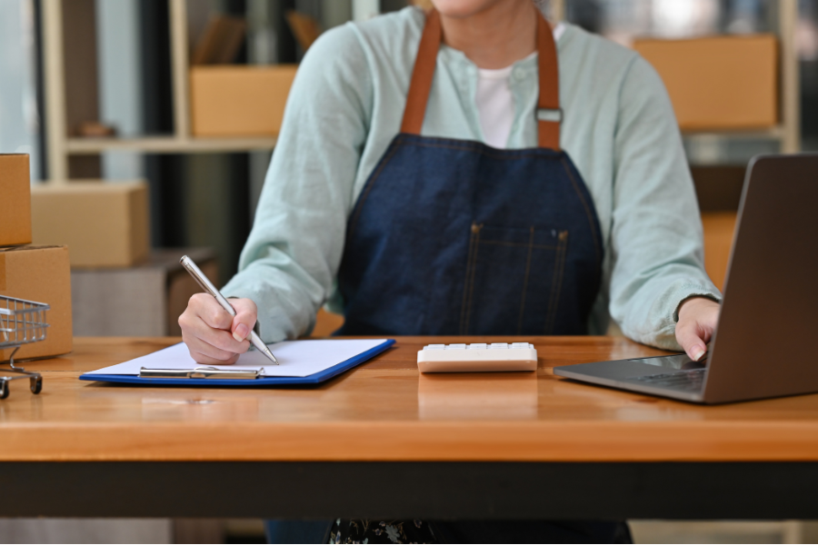 SME owner managing packages