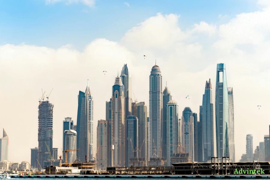 uae business skyline for UAE e-invoicing and FTA digital compliance